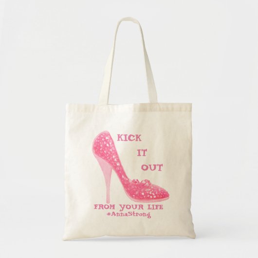 Roze Stiletto Diamonds Schoen Borstkanker Advocate Tote Bag (Voorkant)