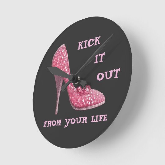 Roze Stiletto Diamonds Schoen Borstkanker Scheidin Ronde Klok (Hoek)