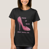 Roze Stiletto Diamonds Schoen Borstkanker T-shirt (Voorkant)