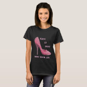 Roze Stiletto Diamonds Schoen Borstkanker T-shirt (Voorkant volledig)