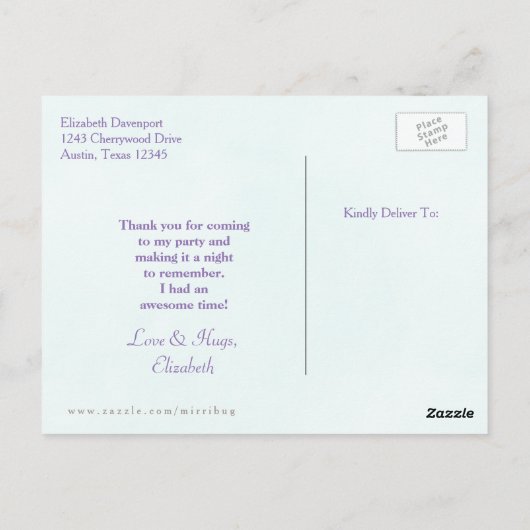 Roze Stiletto Heel Bachelorette Party Dank u Briefkaart (Achterkant)