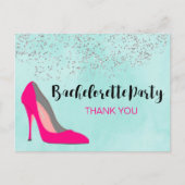 Roze Stiletto Heel Bachelorette Party Dank u Briefkaart (Voorkant)