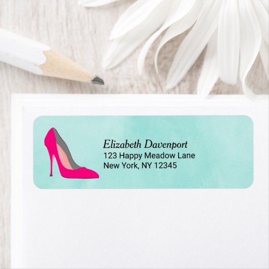 Roze Stiletto Heel Etiket (Insitu)