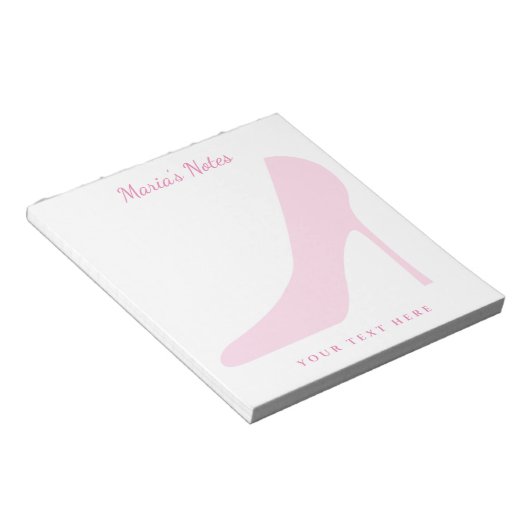 Roze stiletto hoge hakken notitieblok voor vrouwen (Schuin)
