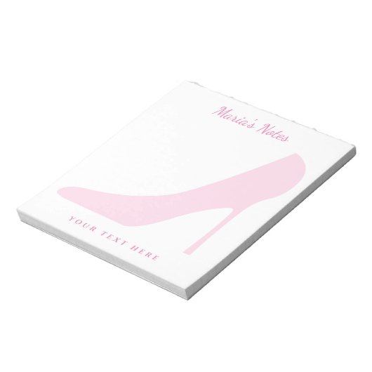 Roze stiletto hoge hakken notitieblok voor vrouwen (Linkerzijde)