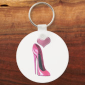Roze stiletto hoge hielkop en hart sleutelhanger (Voorkant)