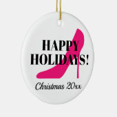 Roze stiletto kerstboom ornament cadeau (Rechts)