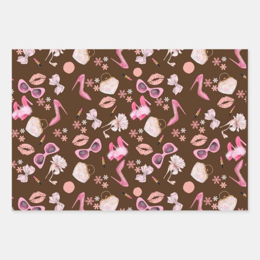 Roze stiletto lippenstift tas glazen echtscheiding inpakpapier vel (Voorkant 3)