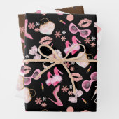 Roze stiletto lippenstift tas glazen echtscheiding inpakpapier vel (In situ)