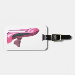 Roze Stiletto schetst kunst Bagagelabel