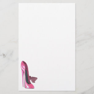 Roze Stiletto schetst kunst Briefpapier