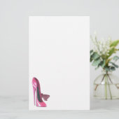 Roze Stiletto schetst kunst Briefpapier (Staand voorkant)