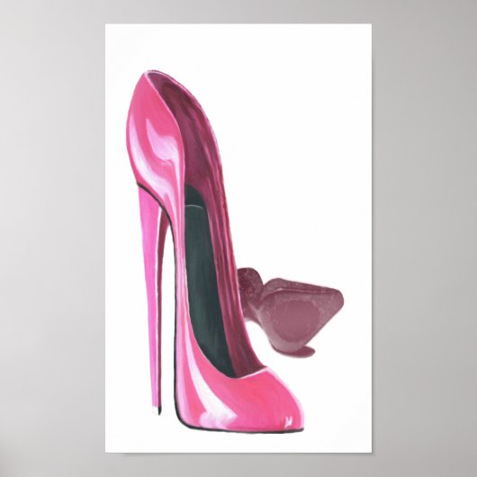 Roze Stiletto schetst Poster voor kunst (Voorkant)