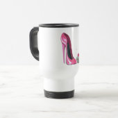Roze Stiletto-schoen en cupcake Reisbeker (Voorkant links)