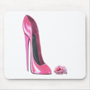 Roze Stiletto-schoen en Roos Muismat