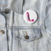 Roze Stiletto Schoen en Roze Roze Kunst Ronde Button 5,7 Cm (In situ)