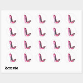 Roze Stiletto Schoen en Roze Vlinder Ronde Sticker (Vel)