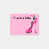 Roze Stiletto Schoen Mode Diva Notities Post-it® Notes (Voorkant)