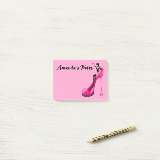 Roze Stiletto Schoen Mode Diva Notities Post-it® Notes (Op bureau)