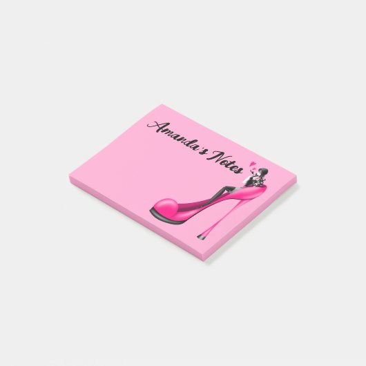 Roze Stiletto Schoen Mode Diva Notities Post-it® Notes (Schuin)