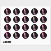 Roze Stiletto schoen op zwarte Sticker (Vel)