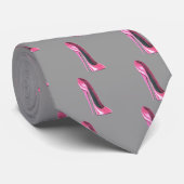 Roze stiletto-schoen stropdas (Opgerold)