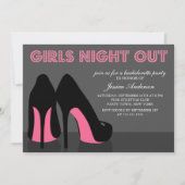 Roze Stiletto Schoenen Meisjes Night Out Invites Kaart (Voorkant)