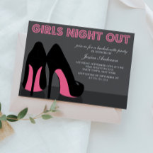 Roze Stiletto Schoenen Meisjes Night Out Invites