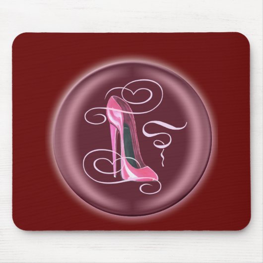 Roze Stiletto Shoe 3D-ontwerp Muismat (Voorkant)