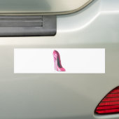 Roze Stiletto Shoe Art Bumpersticker (Op auto)