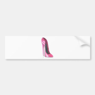 Roze Stiletto Shoe Art Bumpersticker
