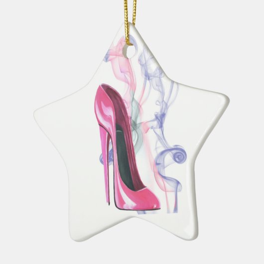 Roze Stiletto shoe art Ornament (Links)