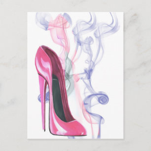 Roze Stiletto Shoe Briefkaart