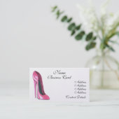 Roze Stiletto Shoe Visitekaartje (Staand voorkant)