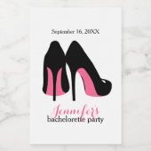 Roze Stilettos Girls Night Out Bachelorette Party Wijn Etiket (Enkel label)