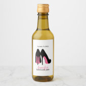 Roze Stilettos Girls Night Out Bachelorette Party Wijn Etiket (Voorkant)