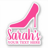 Roze stilettos schoen aangepaste vinylsticker sticker (Voorkant)