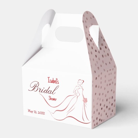 Roze Stip Bruiloftsfeest Favor Doos Bedankdoosjes (Voorkant Zijde)