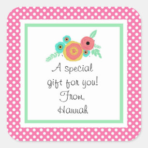 Roze Stip Custom Cadeau Sticker