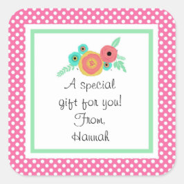 Roze Stip Custom Cadeau Sticker