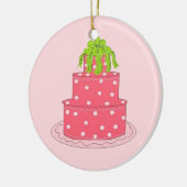 Roze Stip Designer Cake Keramisch Ornament (Links)