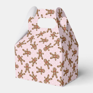Roze Stip Gebruinde Brood Man Kerst Koekje Bedankdoosjes