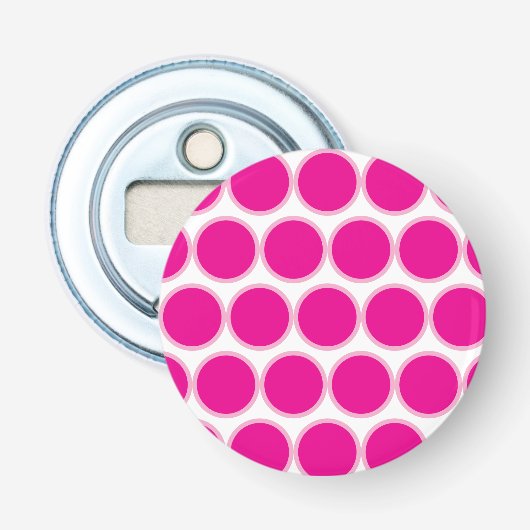 Roze Stip Knop Flesopener Button Flesopener (Voorkant)