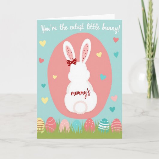 Roze Stip Konijn Mammy Kaart (Voorkant)