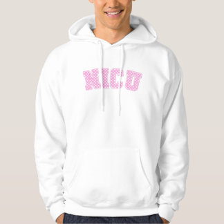 Roze Stip NICU Verpleegster Roze Varsity Letters Hoodie