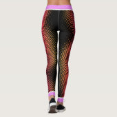 Roze stip patroon met naam op BLACK Leggings (Achterkant)