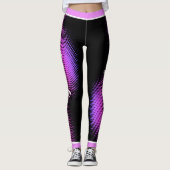 Roze stip patroon met naam op BLACK Leggings (Voorkant)