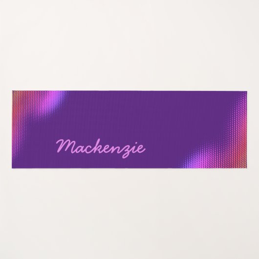 Roze stip patroon met naam op ROYAL PAARS Yogamat (Voorkant (horizontaal))