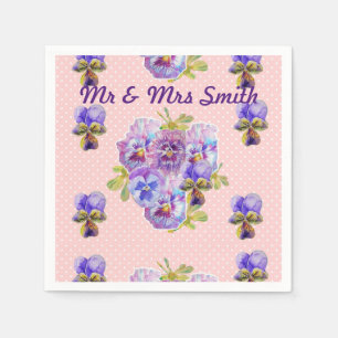 Roze Stip Shabby Chic Viooltje Decoratie Servetjes Servet