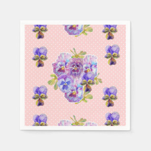 Roze Stip Shabby Chic Viooltje Decoratieve Servetj Servet